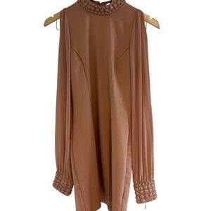 Forever 21 Dusty Rose Mini Dress with Embellished Collar and Wrist Size M